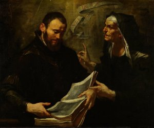 Saint Augustine and Saint Monica by Gioacchino Assereto Oil Painting