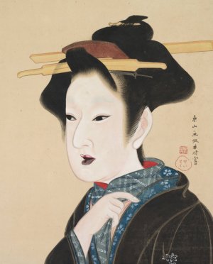 Portrait of a Woman by Gion Seitoku Oil Painting