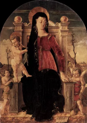 Virgin and Child Enthroned painting by Giorgio Schiavone