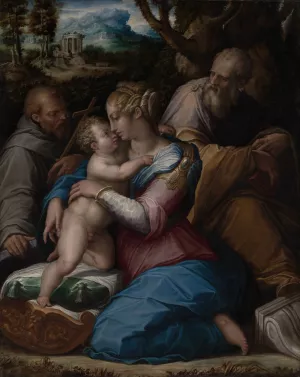 Holy Family with Saint Francis by Giorgio Vasari Oil Painting