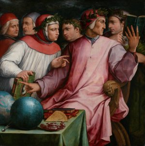 Six Tuscan Poets by Giorgio Vasari Oil Painting