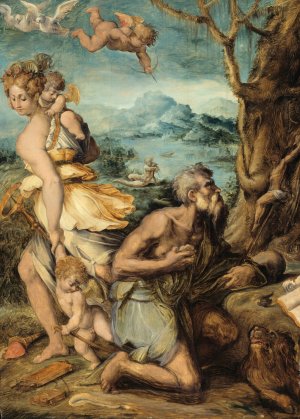 The Temptation of Saint Jerome by Giorgio Vasari Oil Painting