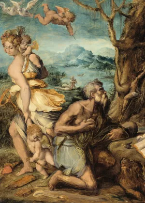 The Temptation of Saint Jerome by Giorgio Vasari Oil Painting