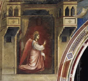 Annunciation: The Angel Gabriel Sent by God Cappella Scrovegni Arena Chapel; Padua by Giotto Di Bondone - Oil Painting Reproduction