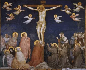 Crucifixion North Transept Lower Church San Francesco Assisi Oil painting by Giotto Di Bondone