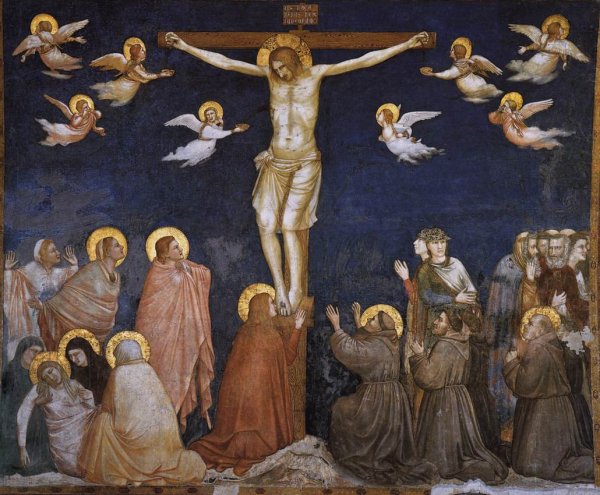Crucifixion North Transept Lower Church San Francesco Assisi by Giotto Di Bondone - Hand-Painted Oil Painting Reproduction