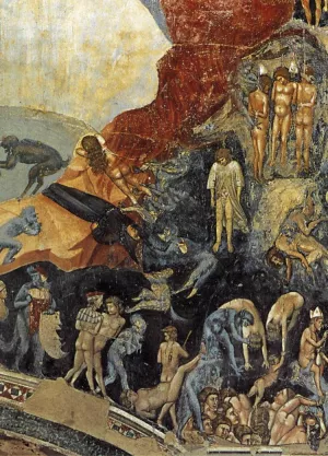 Last Judgment detail 14 Cappella Scrovegni Arena Chapel; Padua by Giotto Di Bondone - Oil Painting Reproduction