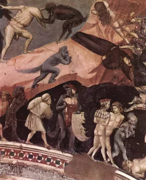 Last Judgment detail 17 Cappella Scrovegni Arena Chapel; Padua by Giotto Di Bondone - Oil Painting Reproduction