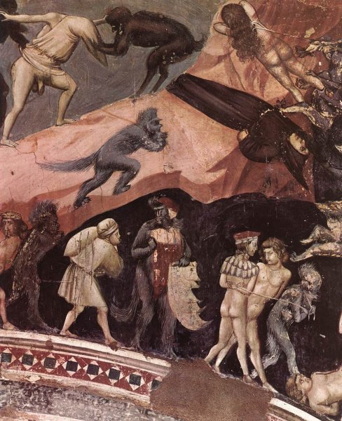 Last Judgment detail 17 Cappella Scrovegni Arena Chapel; Padua by Giotto Di Bondone - Hand-Painted Oil Painting Reproduction