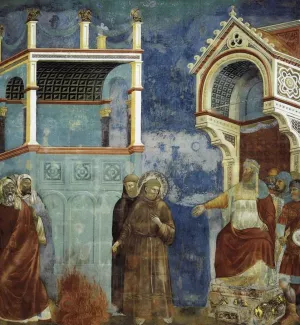 Legend of St Francis: 11. St Francis before the Sultan Upper Church, San Francesco, Assisi Oil painting by Giotto Di Bondone