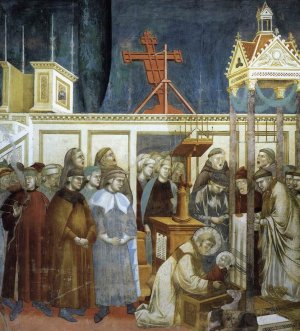 Legend of St Francis: 13. Institution of the Crib at Greccio Upper Church, San Francesco, Assisi Oil painting by Giotto Di Bondone
