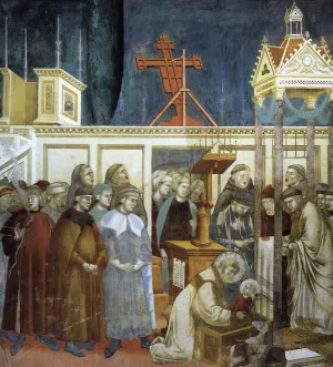 Legend of St Francis: 13. Institution of the Crib at Greccio Upper Church, San Francesco, Assisi by Giotto Di Bondone Oil Painting