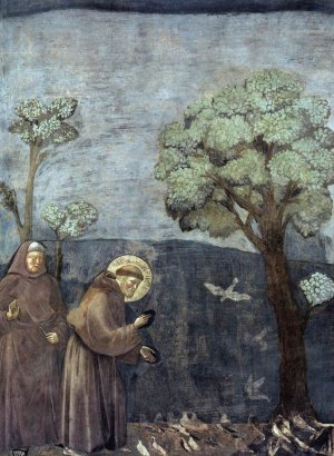 Legend of St Francis: 15. Sermon to the Birds Upper Church, San Francesco, Assisi Oil painting by Giotto Di Bondone