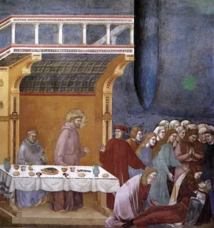 Legend of St Francis: 16. Death of the Knight of Celano Upper Church, San Francesco, Assisi by Giotto Di Bondone Oil Painting