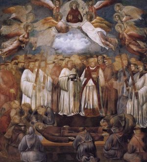 Legend of St Francis: 20. Death and Ascension of St Francis Upper Church, San Francesco, Assisi Oil painting by Giotto Di Bondone