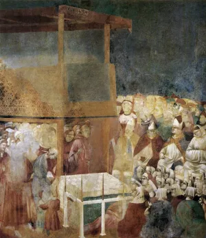 Legend of St Francis: 24. Canonization of St Francis Upper Church, San Francesco, Assisi by Giotto Di Bondone - Oil Painting Reproduction