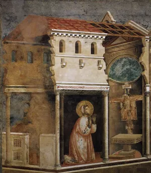 Legend of St Francis: 4. Miracle of the Crucifix Upper Church, San Francesco, Assisi by Giotto Di Bondone - Oil Painting Reproduction