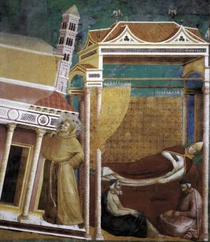 Legend of St Francis: 6. Dream of Innocent III Upper Church, San Francesco, Assisi painting by Giotto Di Bondone