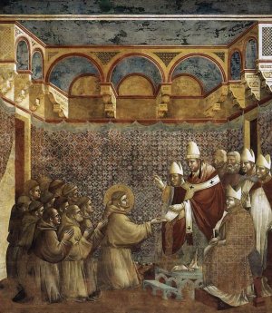 Legend of St Francis: 7. Confirmation of the Rule Upper Church, San Francesco, Assisi Oil painting by Giotto Di Bondone