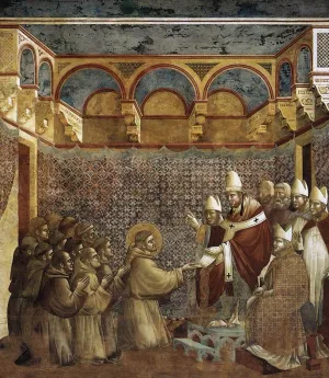 Legend of St Francis: 7. Confirmation of the Rule Upper Church, San Francesco, Assisi painting by Giotto Di Bondone