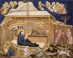 Nativity North Transept, Lower Church, San Francesco, Assisi Oil painting by Giotto Di Bondone