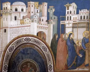 Return of Christ to Jerusalem Oil painting by Giotto Di Bondone