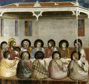 Scenes from the Life of Christ: 13. Last Supper by Giotto Di Bondone Oil Painting
