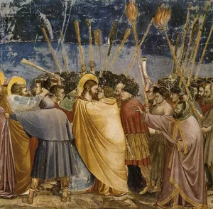 Scenes from the Life of Christ: 15. The Arrest of Christ by Giotto Di Bondone Oil Painting