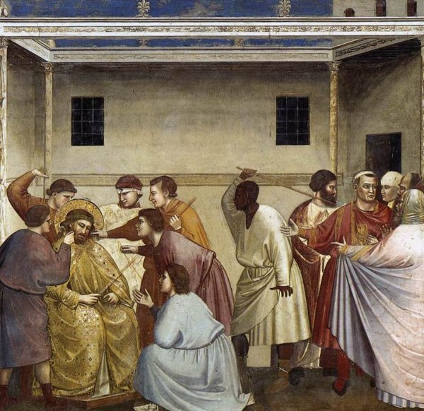 Scenes from the Life of Christ: 17. Flagellation by Giotto Di Bondone - Hand-Painted Oil Painting Reproduction
