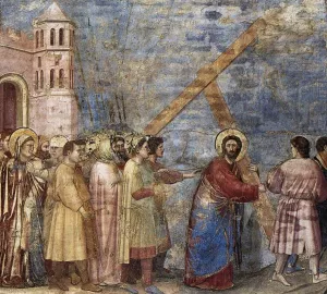 Scenes from the Life of Christ: 18. Road to Calvary by Giotto Di Bondone Oil Painting