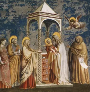 Scenes from the Life of Christ: 3. Presentation of Christ by Giotto Di Bondone - Oil Painting Reproduction