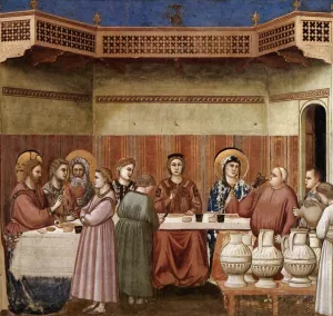 Scenes from the Life of Christ: 8. Marriage at Cana Oil painting by Giotto Di Bondone