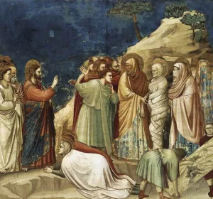 Scenes from the Life of Christ: 9. Raising of Lazarus Cappella Scrovegni Arena Chapel; Padua by Giotto Di Bondone Oil Painting