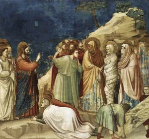 Scenes from the Life of Christ: 9. Raising of Lazarus Cappella Scrovegni Arena Chapel; Padua Oil painting by Giotto Di Bondone