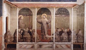 Scenes from the Life of Saint Francis: 3. Apparition at Arles Oil painting by Giotto Di Bondone