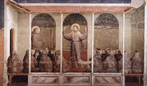 Scenes from the Life of Saint Francis: 3. Apparition at Arles by Giotto Di Bondone Oil Painting