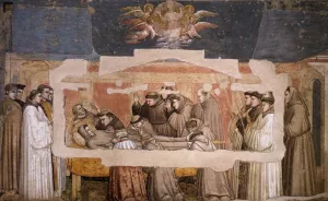 Scenes from the Life of Saint Francis: 4. Death and Ascension of St Francis by Giotto Di Bondone - Oil Painting Reproduction