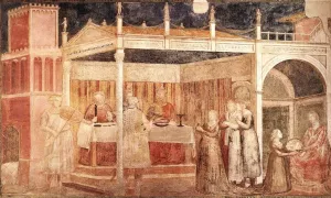 Scenes from the Life of St John the Baptist: 3. Feast of Herod Peruzzi Chapel, Santa Croce, Florence Oil painting by Giotto Di Bondone