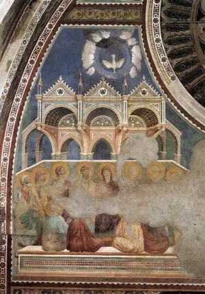 Scenes from the New Testament: Pentecost painting by Giotto Di Bondone
