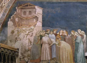 The Death of the Boy in Sessa North transept, Lower Church, San Francesco, Assisi by Giotto Di Bondone Oil Painting