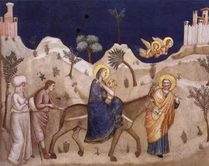 The Flight into Egypt Oil painting by Giotto Di Bondone