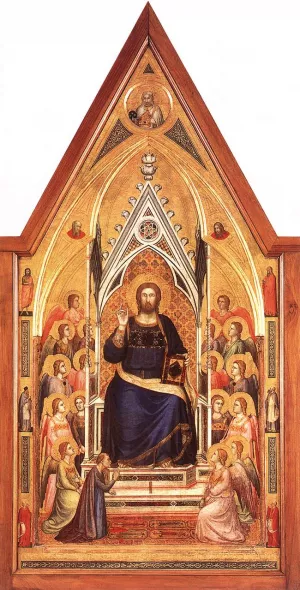 The Stefaneschi Triptych: Christ Enthroned by Giotto Di Bondone - Oil Painting Reproduction