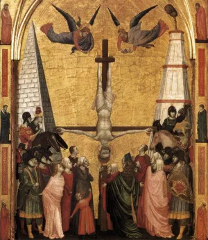 The Stefaneschi Triptych: Martyrdom of Peter by Giotto Di Bondone - Oil Painting Reproduction