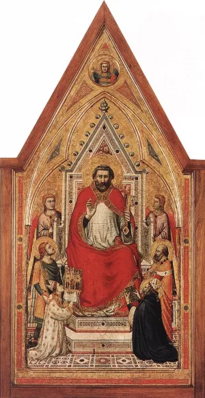 The Stefaneschi Triptych: St Peter Enthroned by Giotto Di Bondone Oil Painting