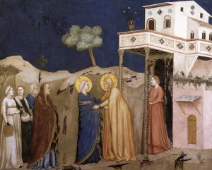 The Visitation by Giotto Di Bondone Oil Painting