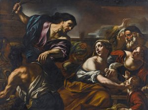 The Expulsion From The Temple by Giovan Battista Beinaschi Oil Painting