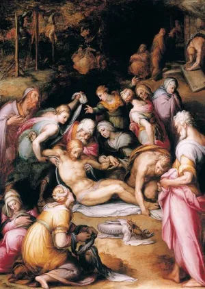 Lamentation over the Dead Christ by Giovan Battista Naldini - Oil Painting Reproduction