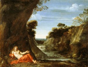 Penitent Magdalene in a Landscape by Giovan Battista Viola Oil Painting
