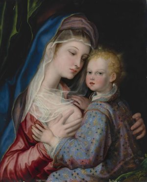 Madonna And Child by Giovan Bernardo Lama Oil Painting