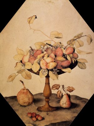 Bowl with Plums by Giovanna Garzoni Oil Painting